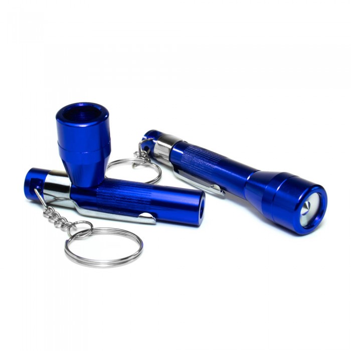 Стелс трубка «Ліхтарик» синя для куріння та випарювання