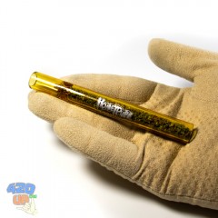 Курительная трубка Chillum HoneyPuff Жёлтая из толстого 2 мм стекла