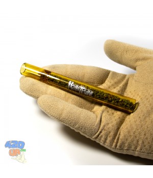 Курительная трубка Chillum HoneyPuff Жёлтая из толстого 2 мм стекла