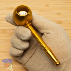 Курильна трубка Козацька з товстого алюмінію золота для медичної коноплі