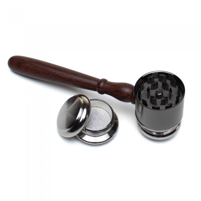 Молоток Судьи 3в1 Трубка для курения трав с гриндером и тайником