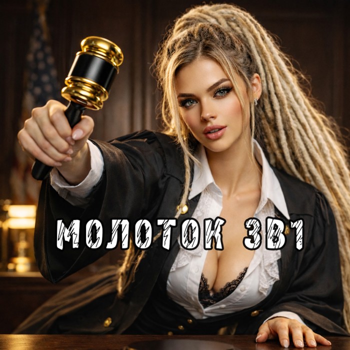 Молоток Судьи 3в1 Трубка для курения трав с гриндером и тайником