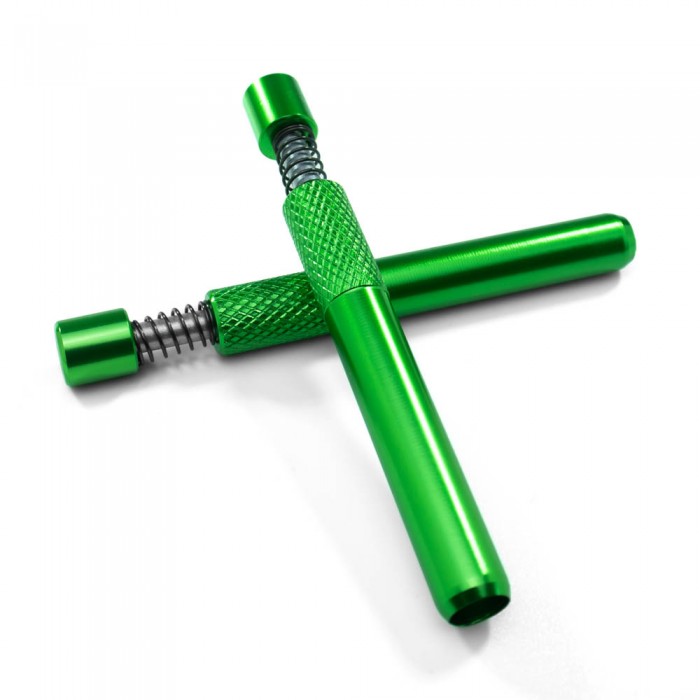 Розбірна міні-трубка One Hitter зеленого кольору з пружиною