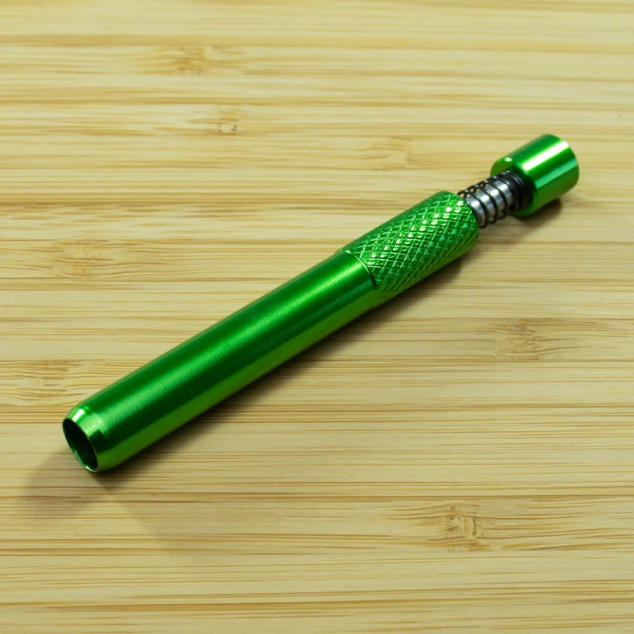 Розбірна міні-трубка One Hitter зеленого кольору з пружиною