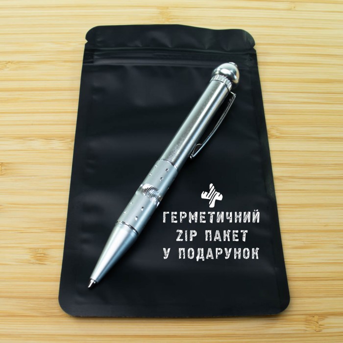 Металева ручка-трубка 2в1 Silver