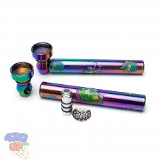 Скляна трубка Рік та Морті портал з чашею з металу для куріння медичної марихуани