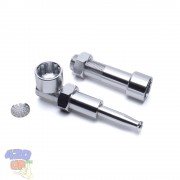 Стелс трубка для курения Bolt Silver из алюминия Болт с гайкой