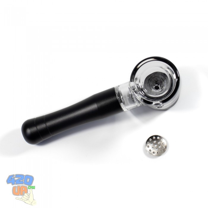 Трубка для курения Top Pipe из стекла и металла с отверстием для воздуха