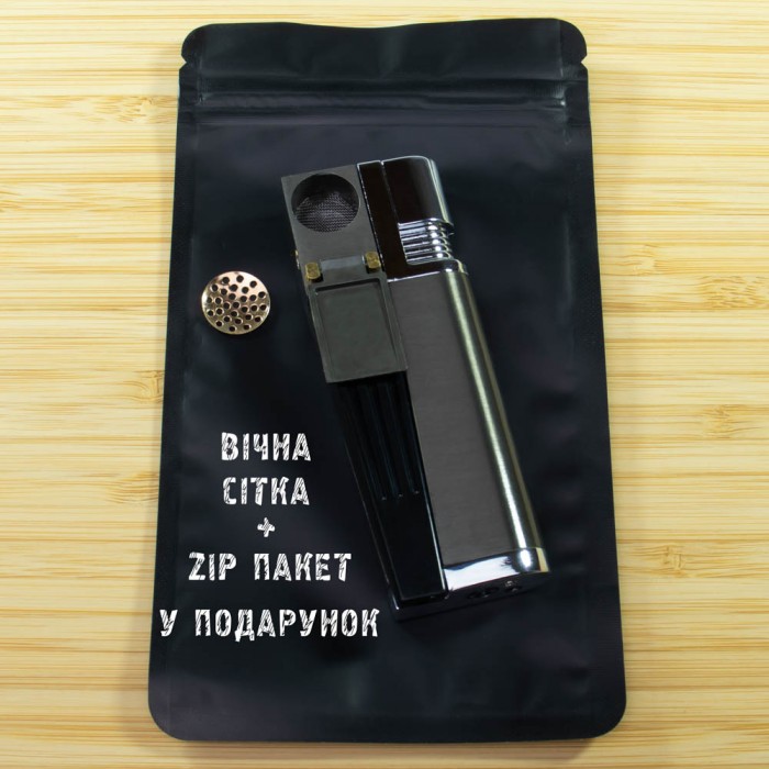 Курильна трубка із запальничкою 3 в 1 Brown