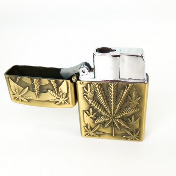 Металева Газова Турбо Запальничка Weed Gold