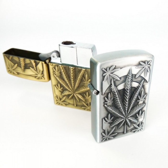 Металева Газова Турбо Запальничка Weed Gold