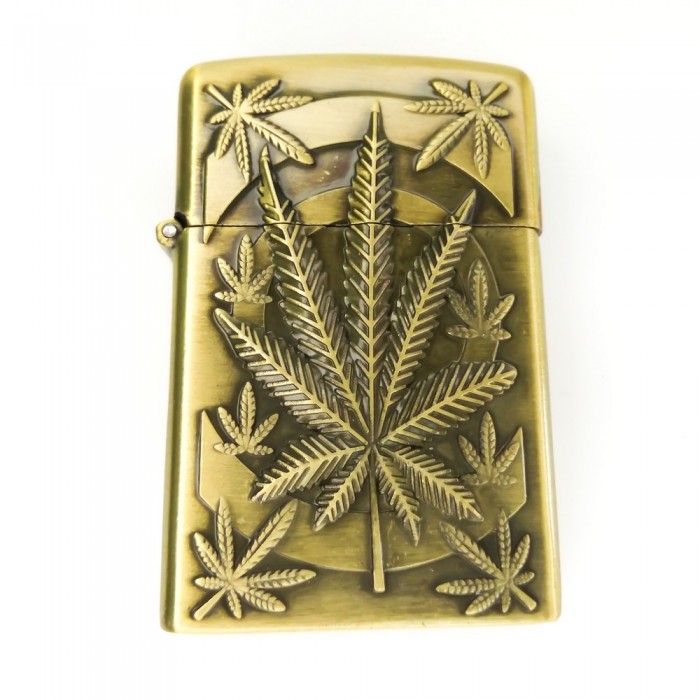 Металева Газова Турбо Запальничка Weed Gold