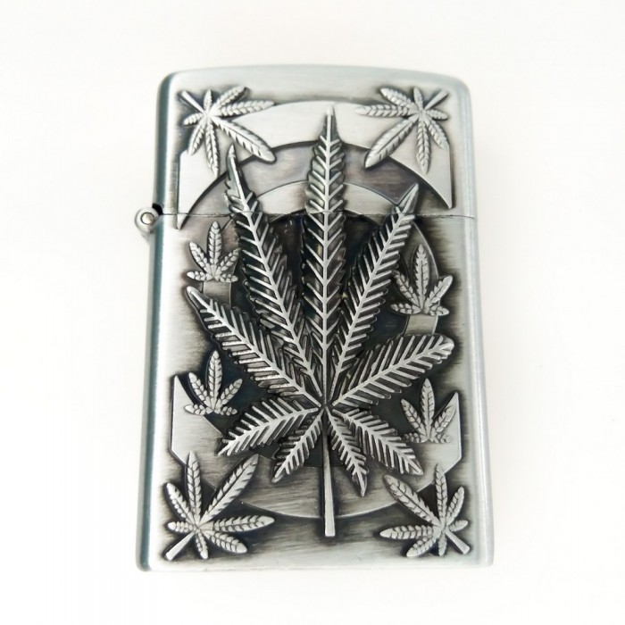 Металева запальничка Weed Silver Газова з турбонаддувом