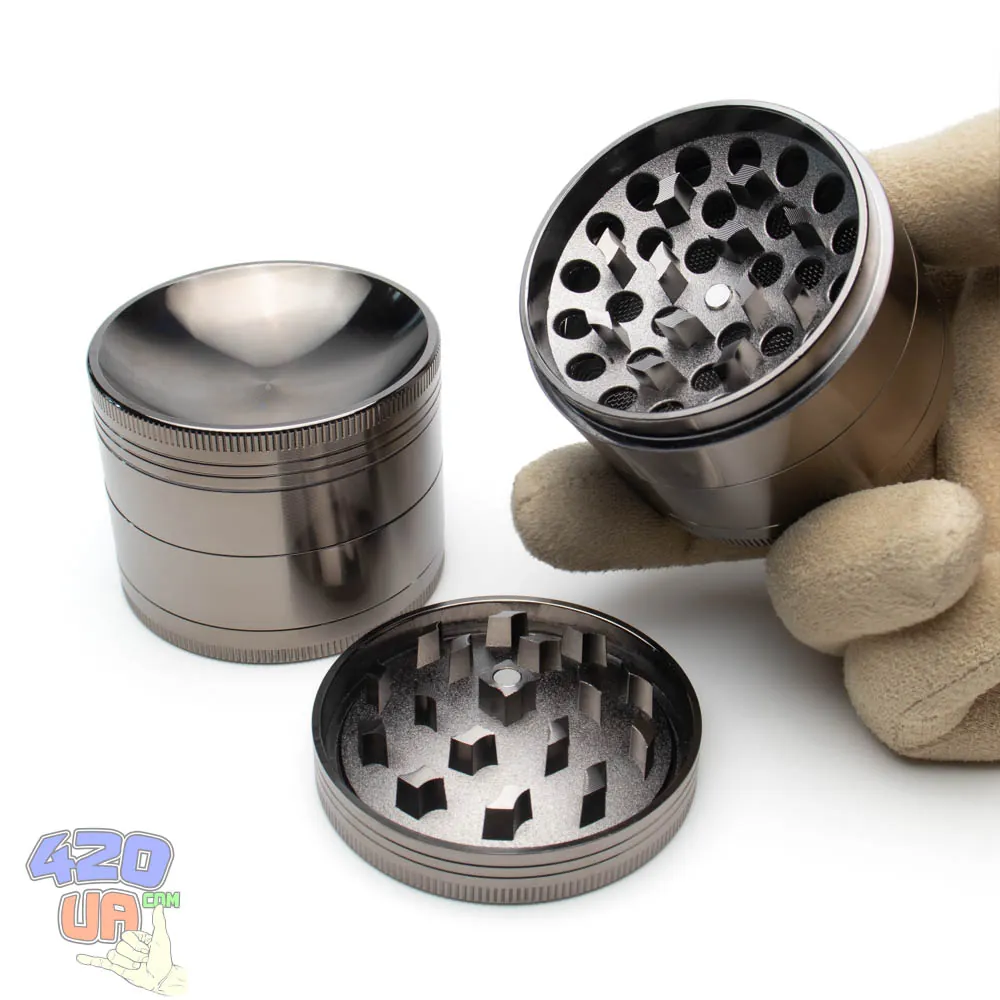 Металевий гріндер 55 мм з увігнутою кришкою‑підносом