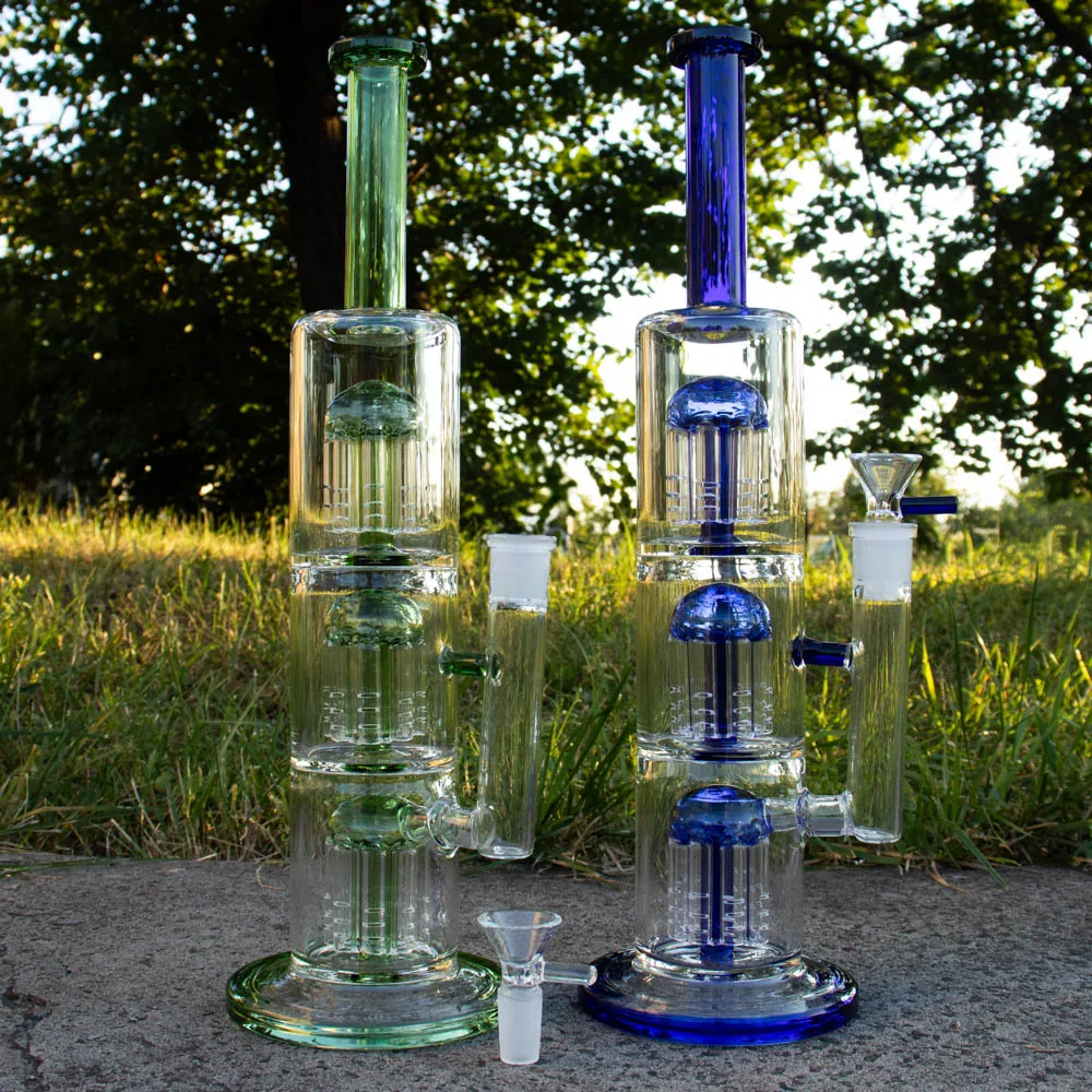 Бонг стеклянный Triple Tree 35 см Green